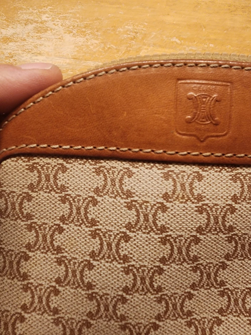 vintage Celine Macadam monogram coin purse or cosmetic pouch,